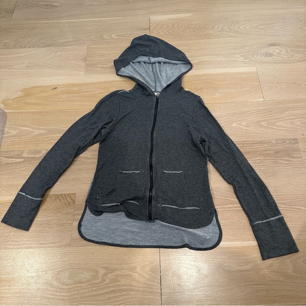 MORRISON GREY STRETCH SZ S Women’s ZIP UP HOODIE w POCKETS